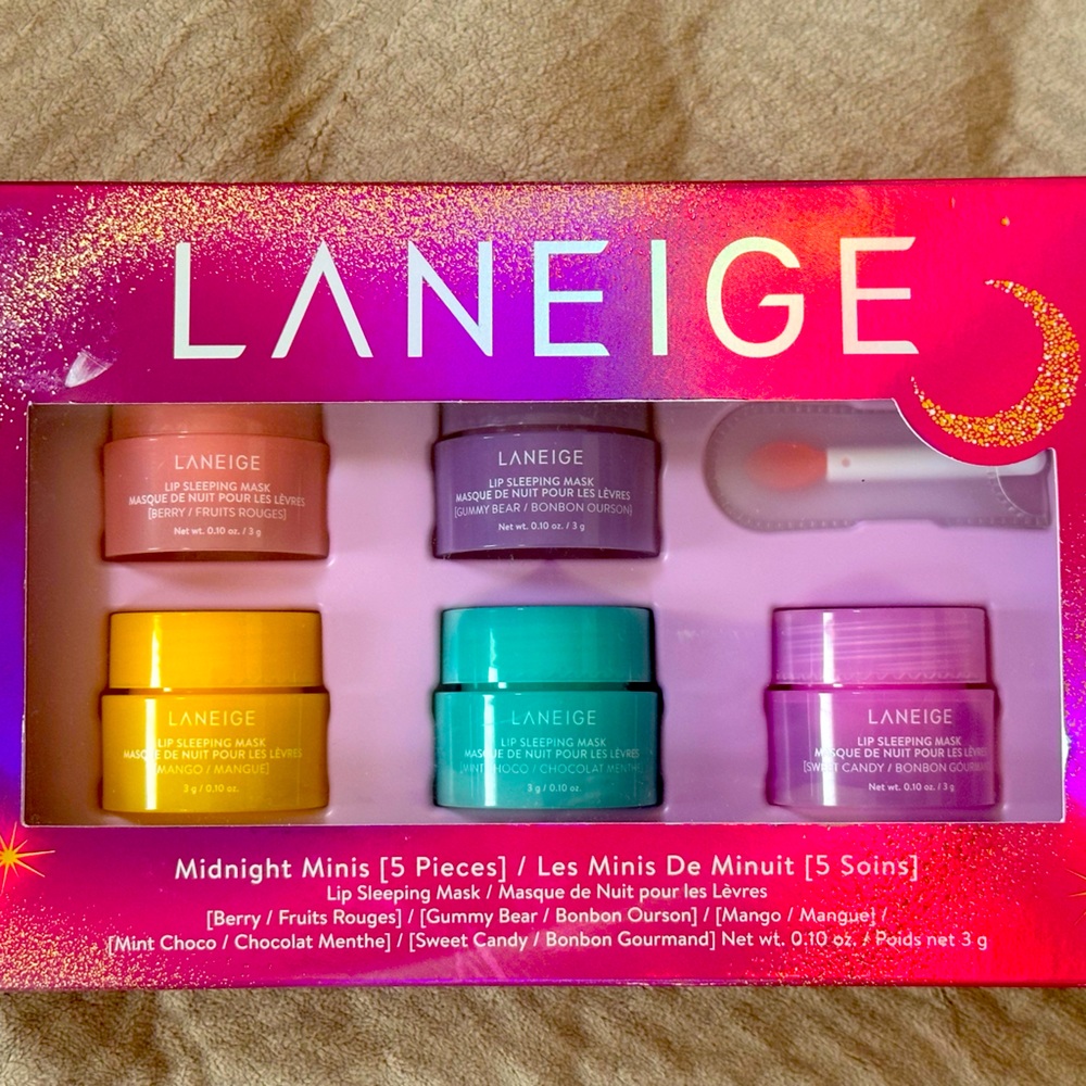NIB Laneige Mini Lip Sleeping Mask set of 5